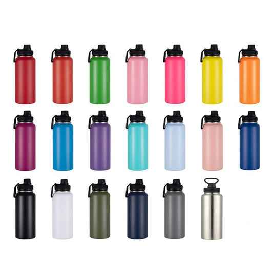 Powder Coated 12oz 18oz 32oz 40oz Double Walled Stainless Steel Sports Water Bottles _miki