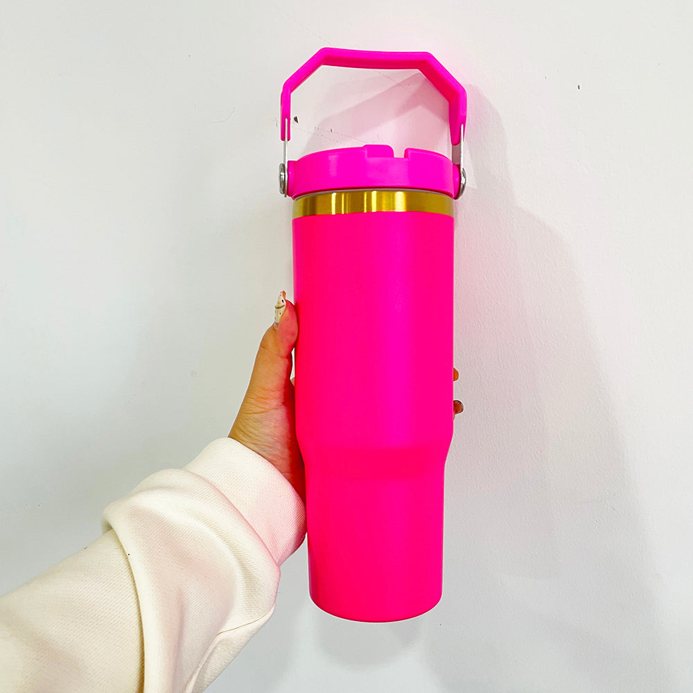 powder coated copper & gold plated mixed 30oz flip straw water bottle_miki