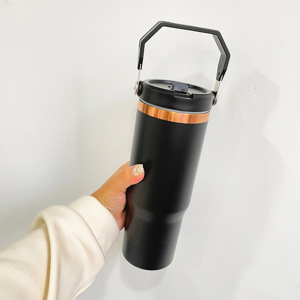 powder coated copper & gold plated mixed 30oz flip straw water bottle_miki