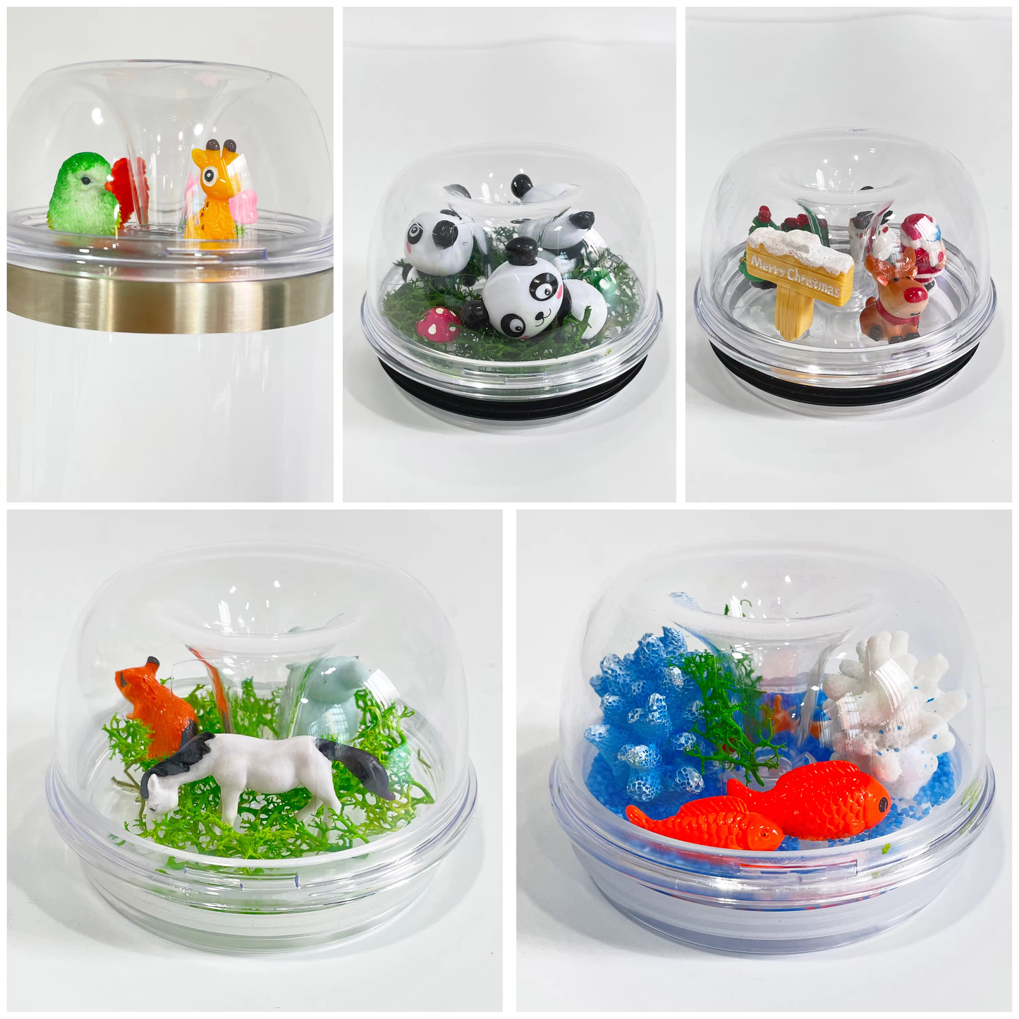 USA Presale_ Clear Hard Plastic Dome Lid with Straw Slot for DIY Tiny Decoration Fit 10oz Lowball 20oz 22oz 30oz Tumblers_ miki