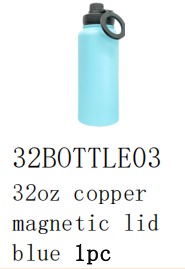 USA RTS_ 1 Pack copper plated 32oz powder coated water bottle with magnetic lid and magnetic ring for engraving _miki