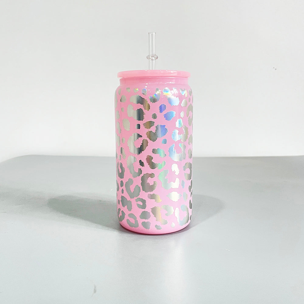 USA RTS_ holographic leopard 16oz glass cans_miki