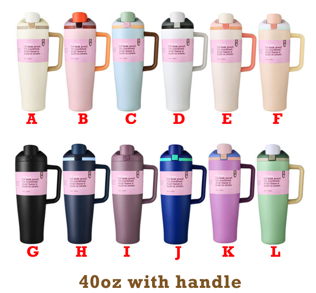 powder coated 30oz 40oz Owala style water bottles with lid and handle _miki