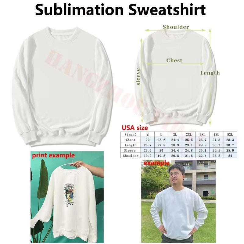 USA RTS_ round neck Sweatshirts for White Sublimation Transfer_ miki