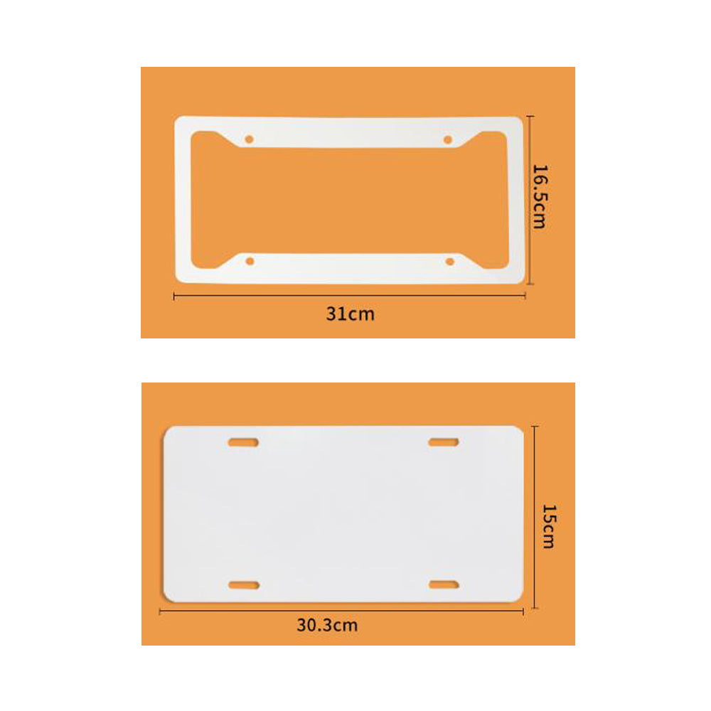 sublimation blank white aluminum Metal license plates 6"x 12" license holders for DIY hot printing_miki
