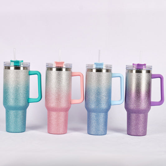Powder coated rough glitter ombré sparkle 40oz quencher tumbler for lasher engraving_miki