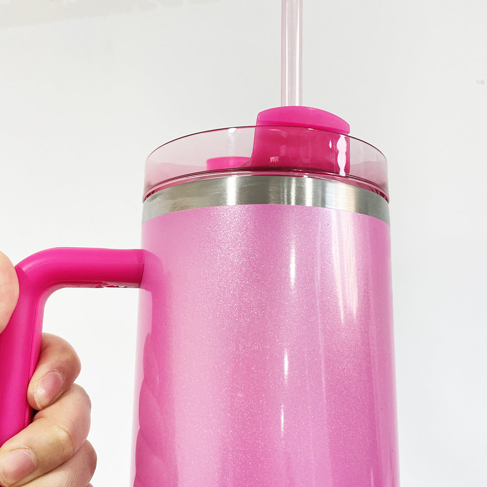 USA RTS_ H2.0 40oz winter pink glitter stainless steel tumbler for sublimation and laser engraving_miki