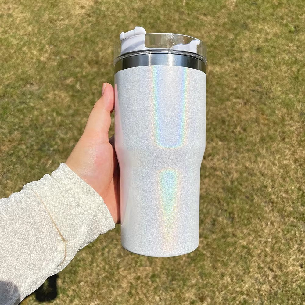 USA RTS_ Shimmer sublimation Double Walled Stainless Steel 20oz Kids Tumbler with Lid and Straw_ miki