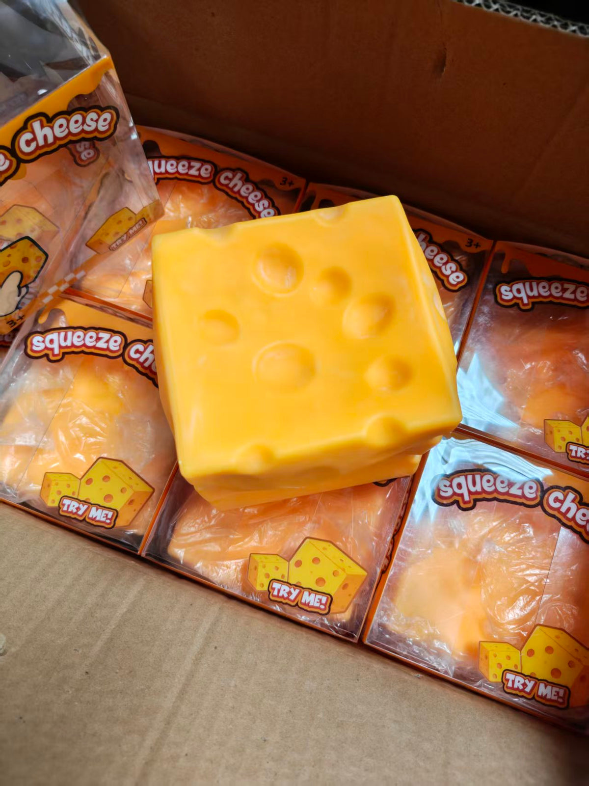 USA RTS_ 11cm Big Cheese Squishy Stress Relief Toy Soft Flour Filled_ miki