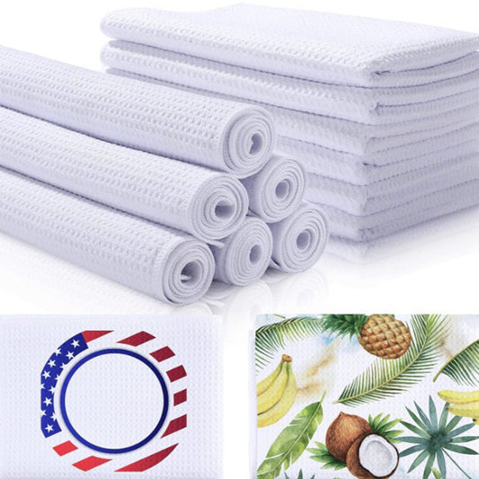 sublimation Waffle Tea Towel Soft Waffle Weave Kitchen Towels 16x24 Inches_miki
