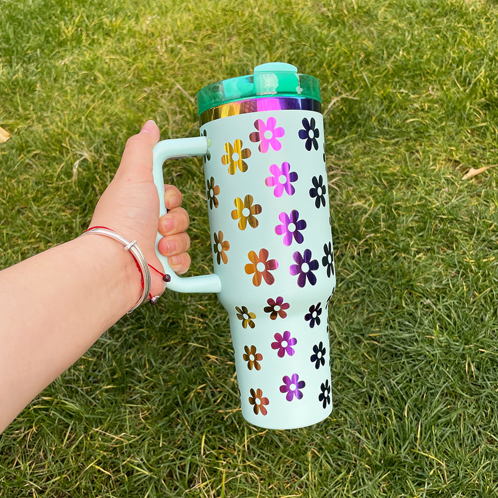 💕rainbow underneath H2.0 40oz macaron quencher tumblers with removable handle for laser engraving_miki