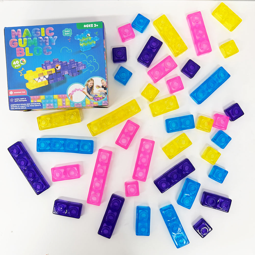 Jelly Blox style 40pcs soft jelly building blocks for toddlers and kids_ miki