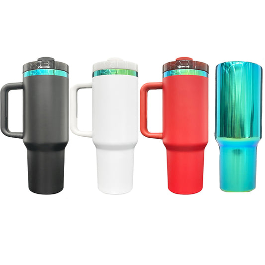 USA Presale_ Christmas blue green ombere underneath powder coated H2.0 40oz quencher tumblers for engraving_miki