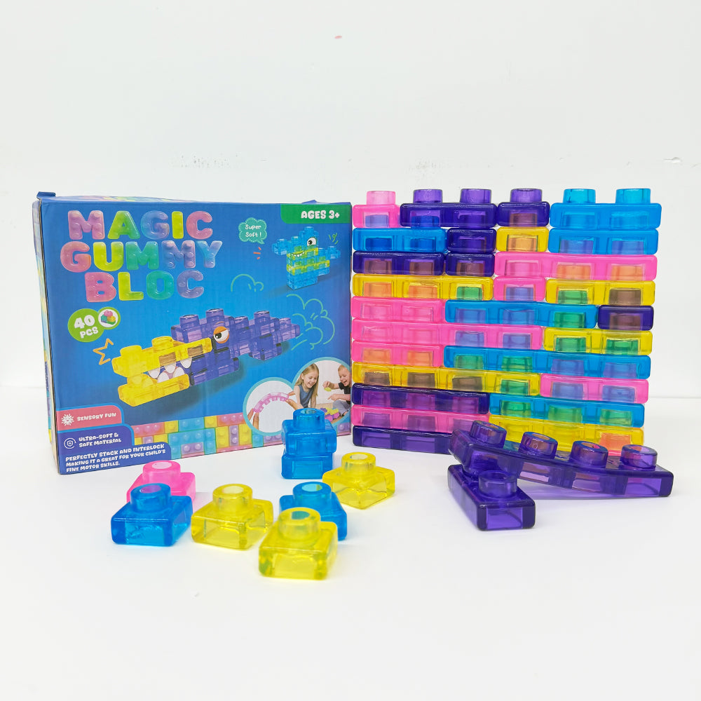 Jelly Blox style 40pcs soft jelly building blocks for toddlers and kids_ miki