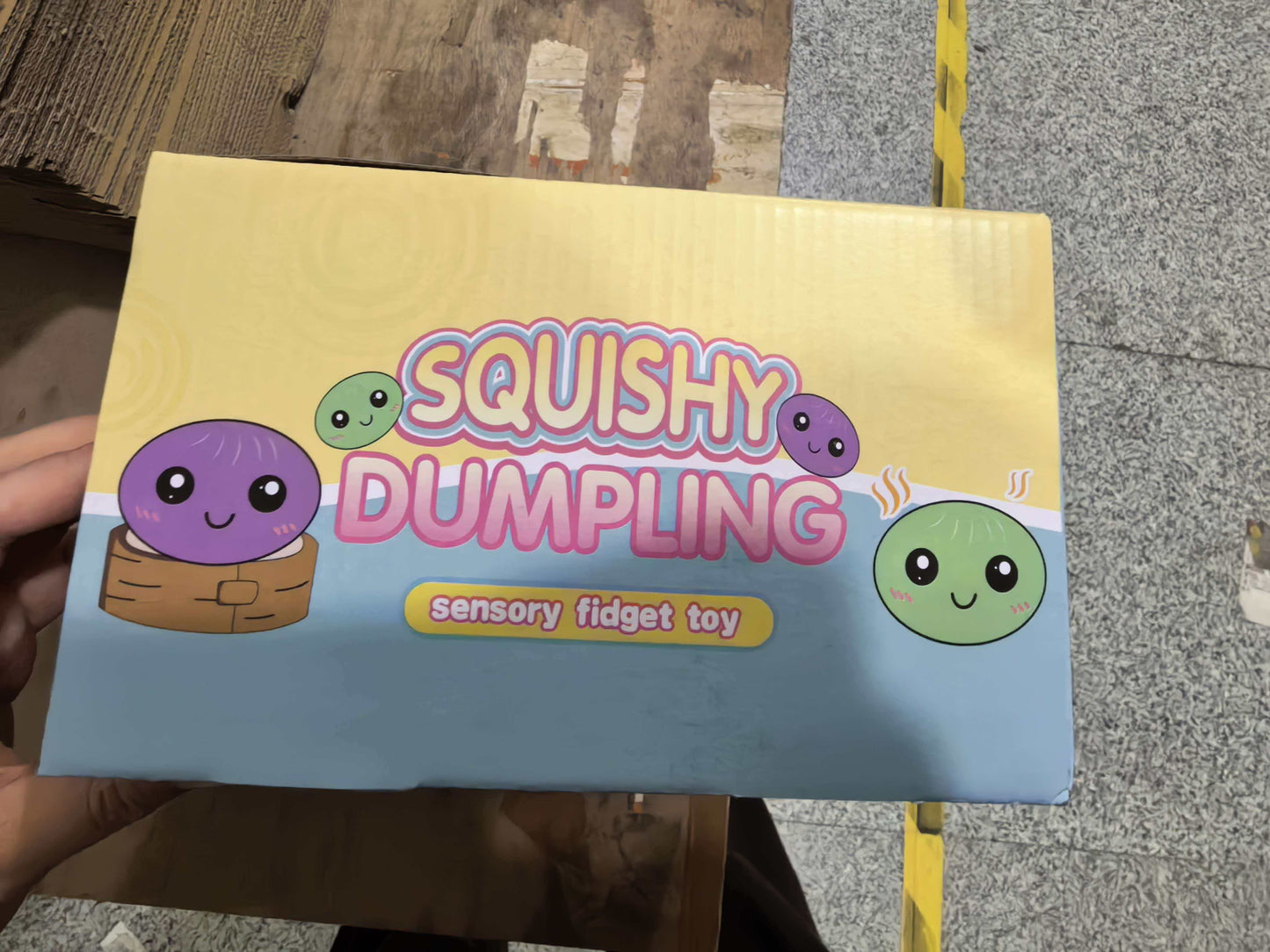Smiling Soft Squeeze Decompression Dumpling Squishy Toys with Steamer Basket and Gift Box_ miki