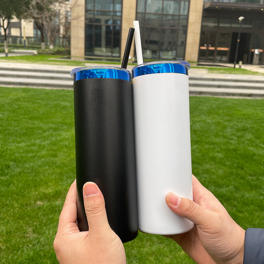 USA Presale_ mirror blue underneath 20oz powder coated stainless steel straight tumblers for laser engraving_miki