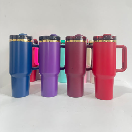 USA RTS_ Mirror Gold Plated 40oz Quencher Tumblers With Lid And Straw For Laser Engraving_miki