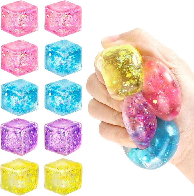 USA Presale_5cm Sparkly Glitter Squeeze Ice Cubes with Gift Box_ miki