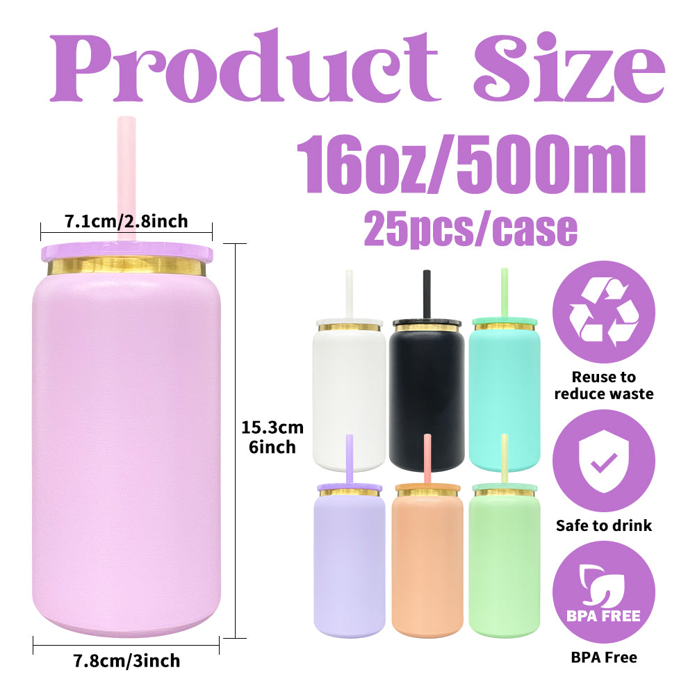 USA RTS_ Gold Plated 16oz Vacuum Insulated Stainless Steel Can for Laser Engrave _miki