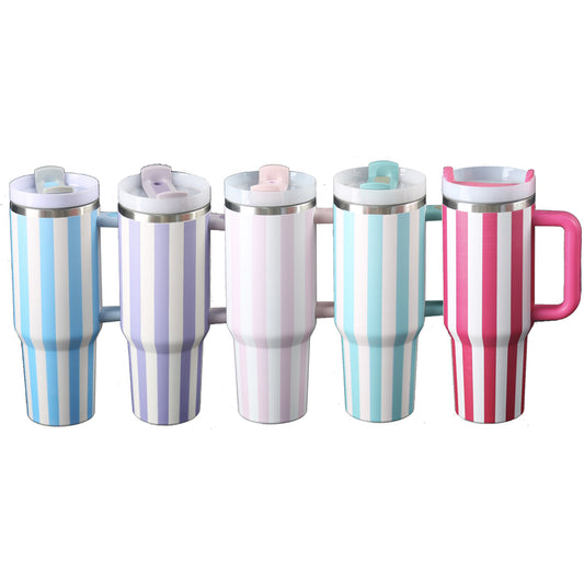Striped 40oz Stainless Steel Quencher Tumblers with Lid and Removable Handle_ miki