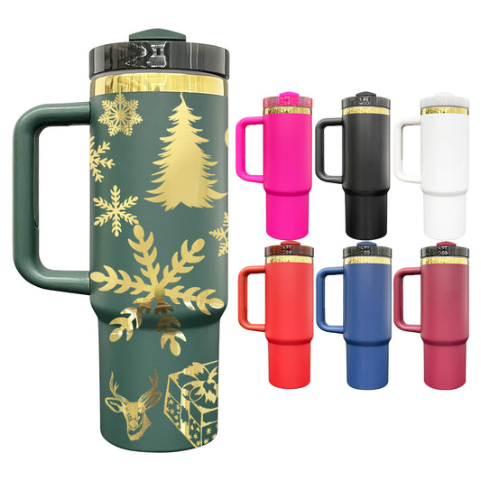 H2.0 30oz mirror gold plated Christmas colored powder coated quencher tumbler for laser engraving_miki
