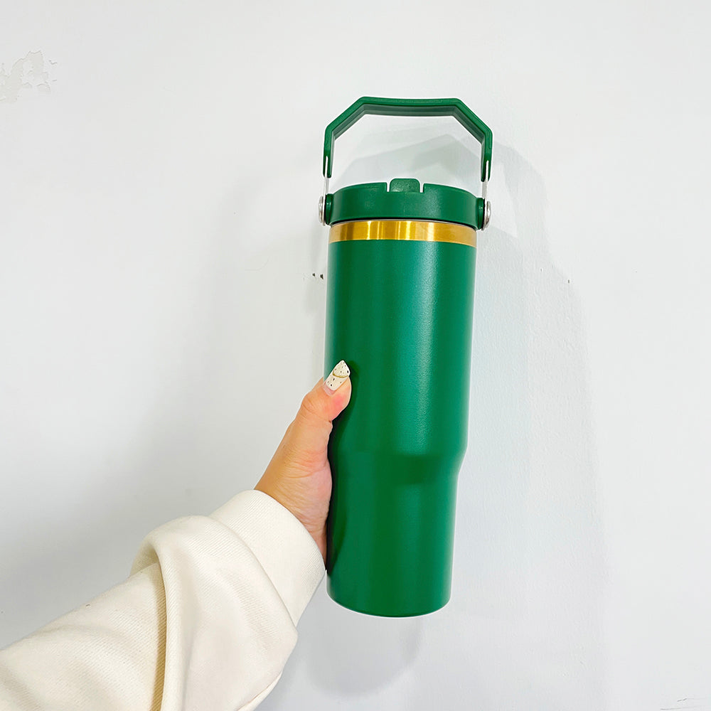 powder coated copper & gold plated mixed 30oz flip straw water bottle_miki