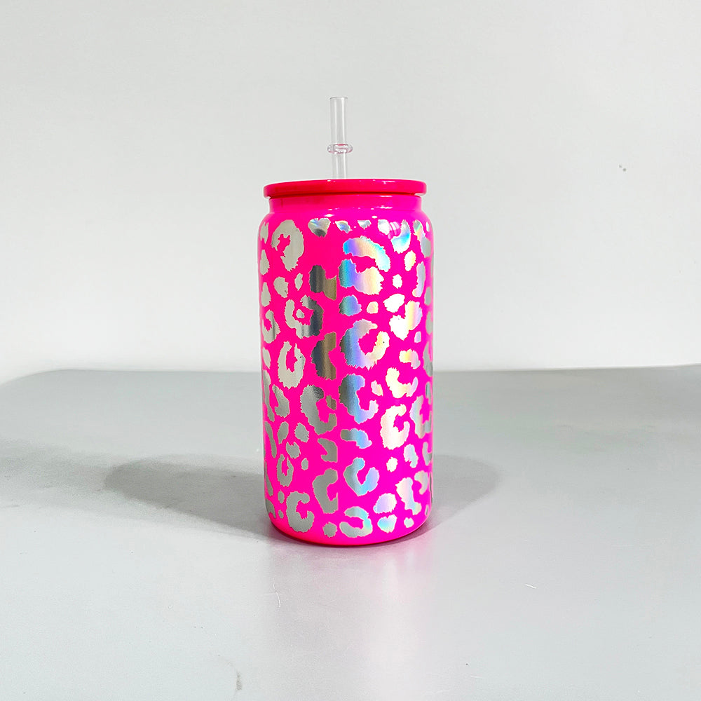 USA RTS_ holographic leopard 16oz glass cans_miki