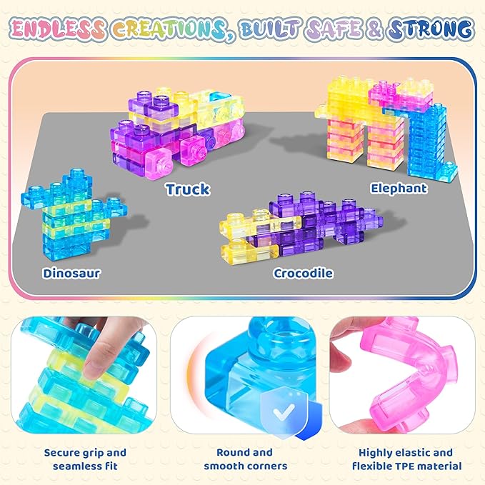 Jelly Blox style 40pcs soft jelly building blocks for toddlers and kids_ miki