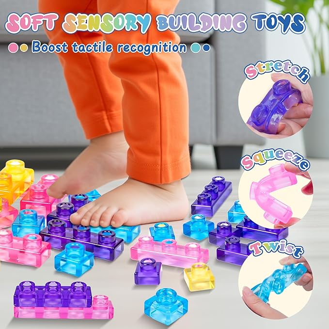 Jelly Blox style 40pcs soft jelly building blocks for toddlers and kids_ miki