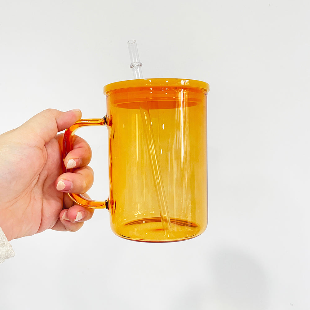 USA RTS_ Sublimation 17oz Jelly Glass Mugs with Handle and Colored Lid_ miki
