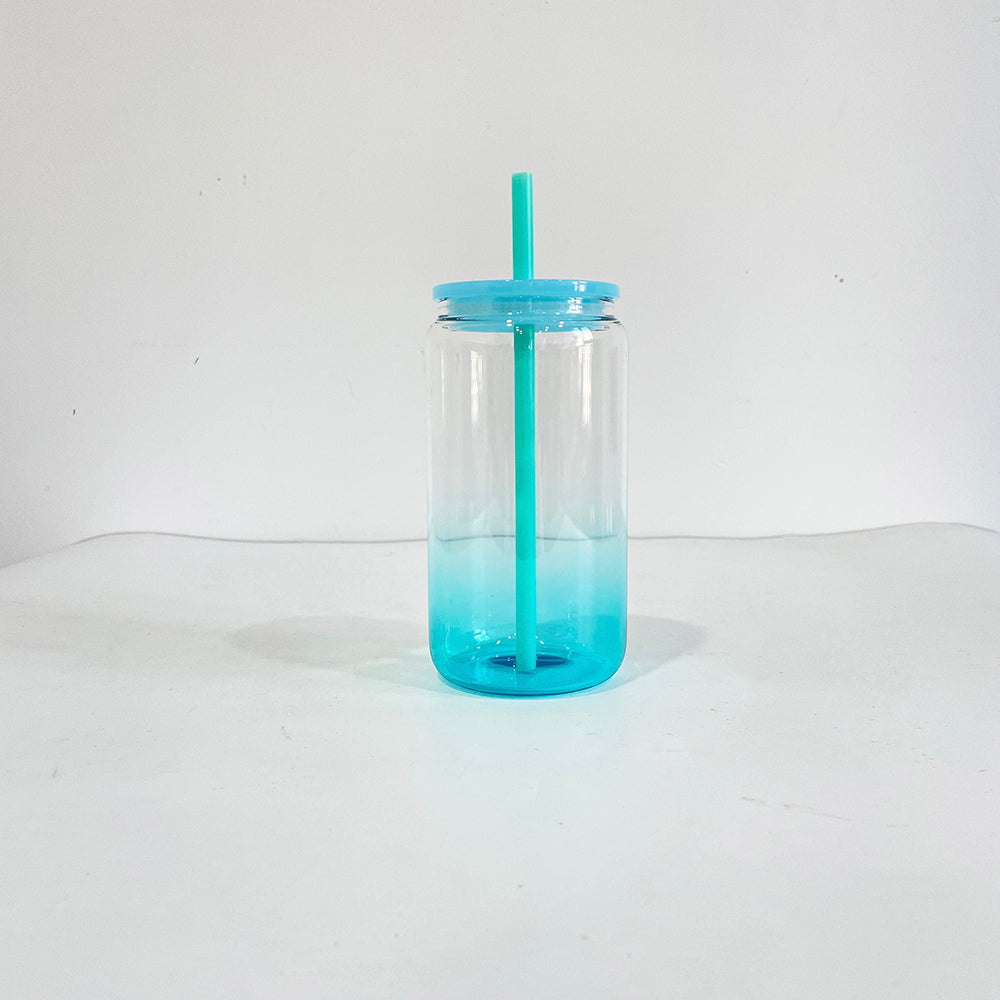 USA RTS_ 16oz Ombré Jelly Glass Cans with Colored Lid and Straw for Sublimation and UV DTF_ miki