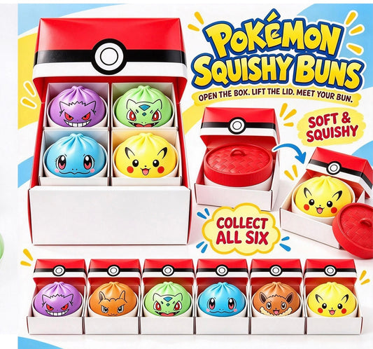 Pokémon dumplings squishy toys with individual steamer and box_ miki
