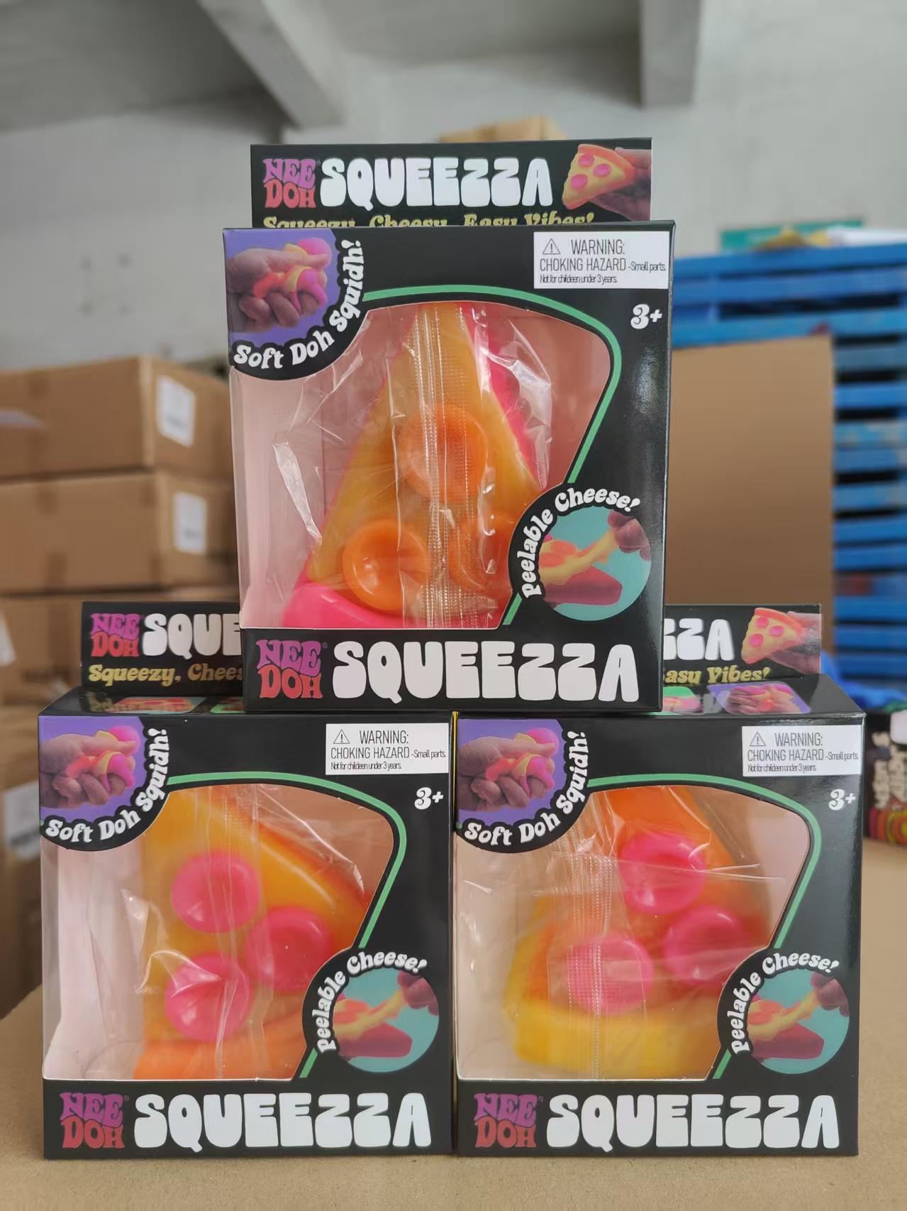 USA Presale_ Needoh Happy Pizza Squishy Stress Ball with logo on the box_ miki