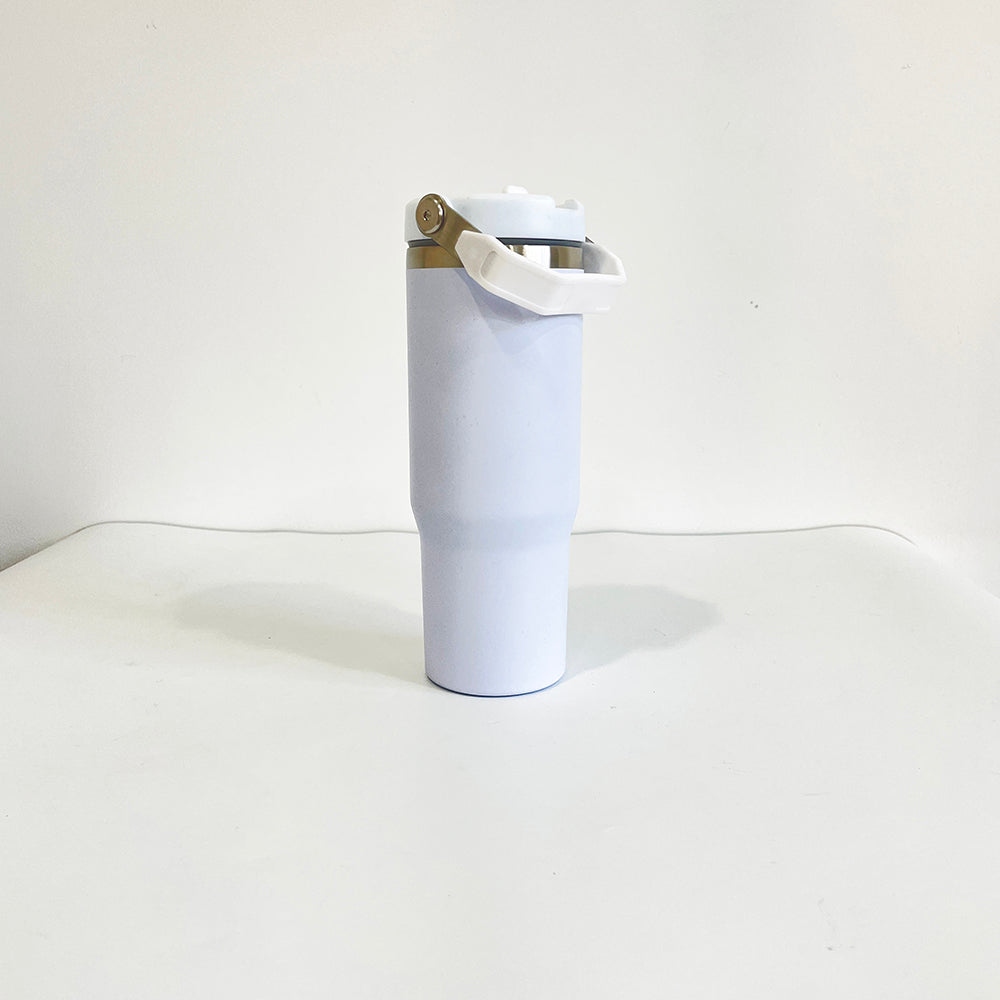 sublimation matte white 30oz flip straw water bottle_miki