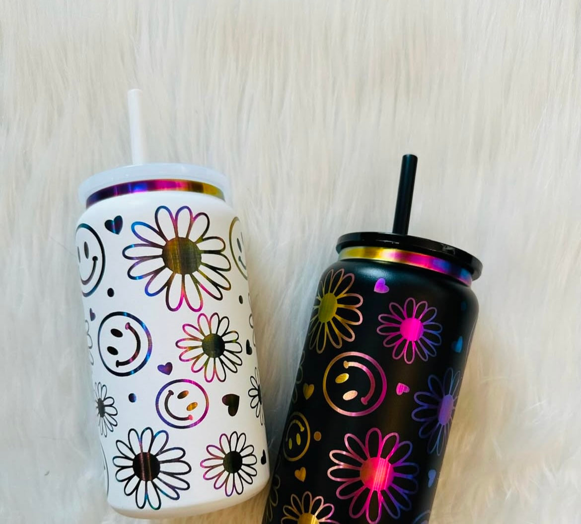 USA RTS_ rainbow plated 16oz vacuum insulated stainless steel can for laser engrave _miki