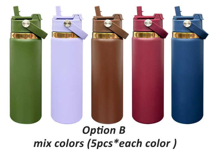 2-in-1 Flip Top Lid 20oz Copper Plated Stainless Steel Sports Water Bottles for Laser Engraving _miki