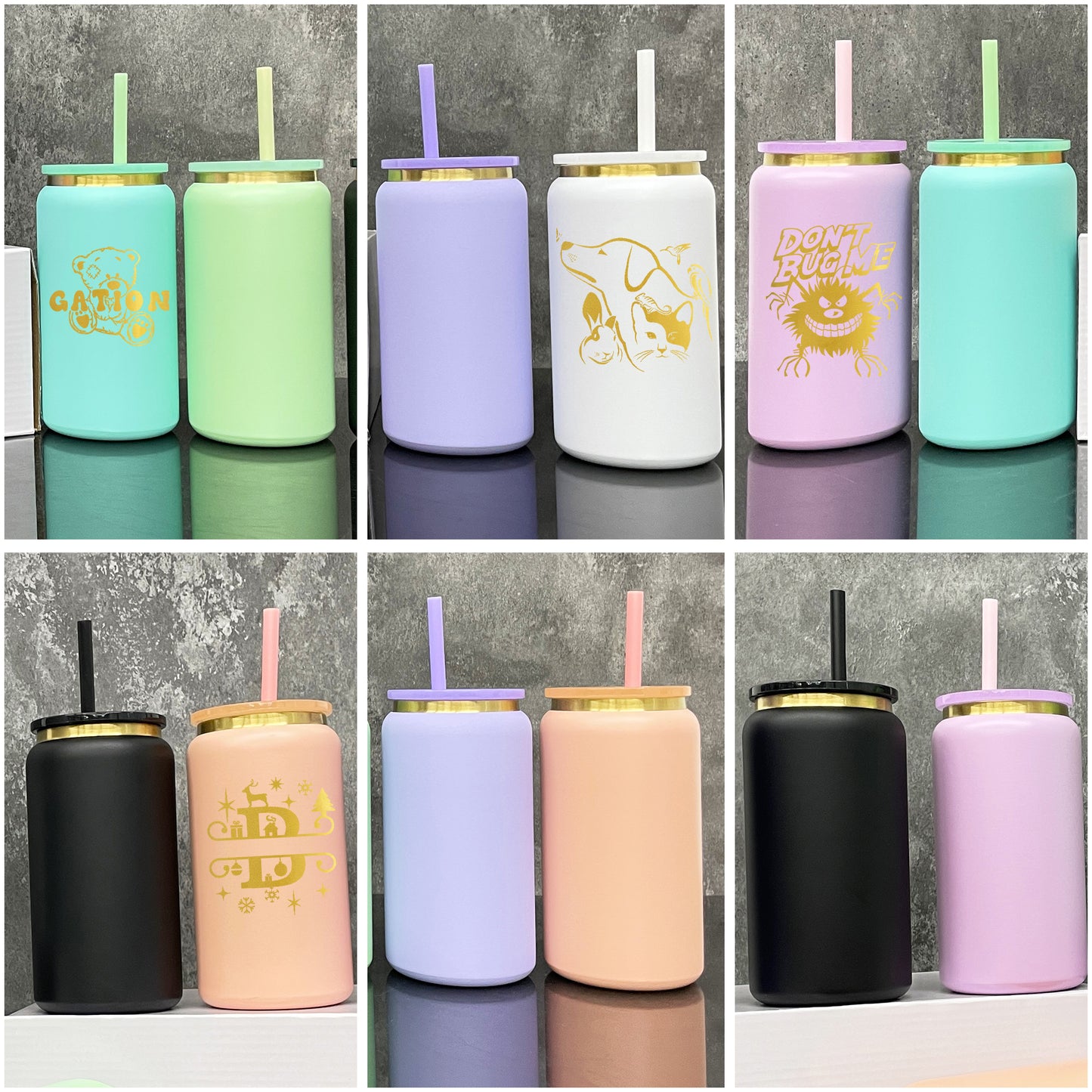 USA RTS_ Gold Plated 16oz Vacuum Insulated Stainless Steel Can for Laser Engrave _miki