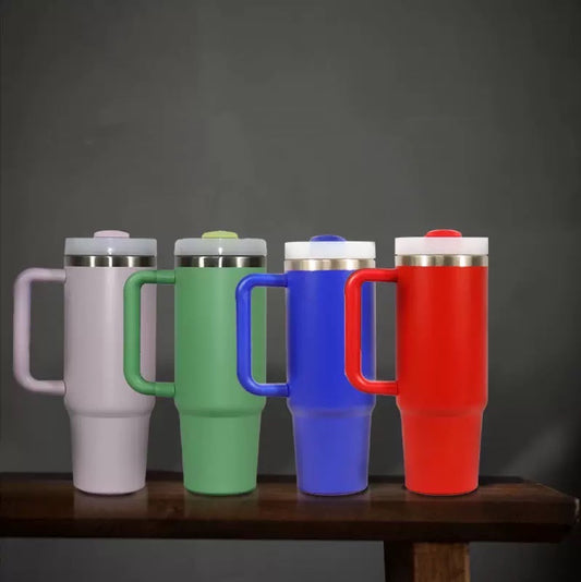 New colors powder coated 30oz 40oz stainless steel tumbler with lid and straw for laser engraving _miki