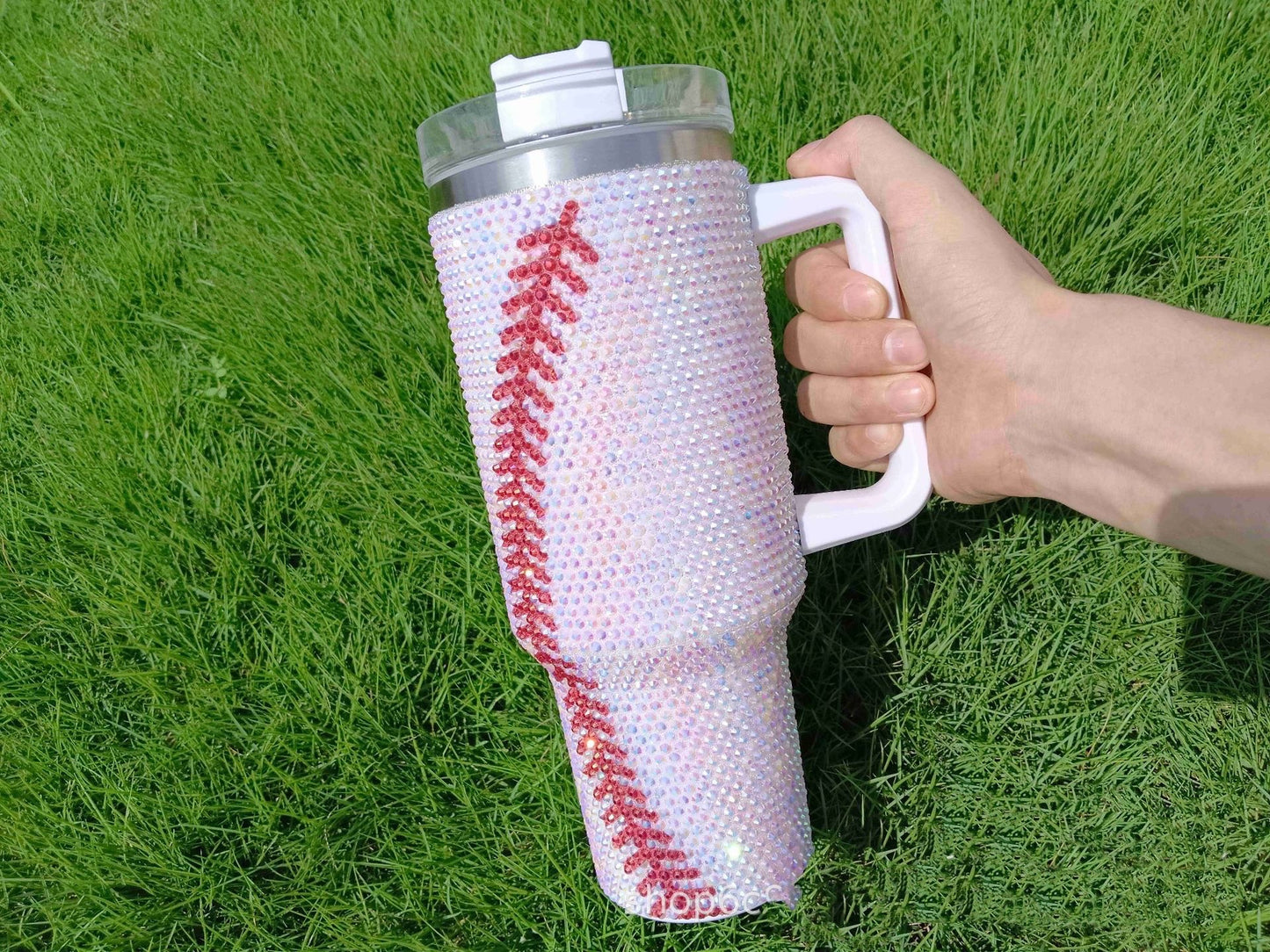 football baseball softball 40oz rhinestone bling tumbles_miki