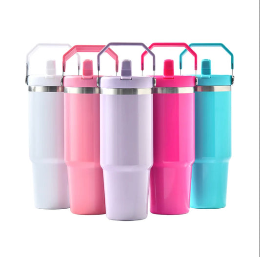 sublimation glossy colored 30oz flip straw water bottle_miki