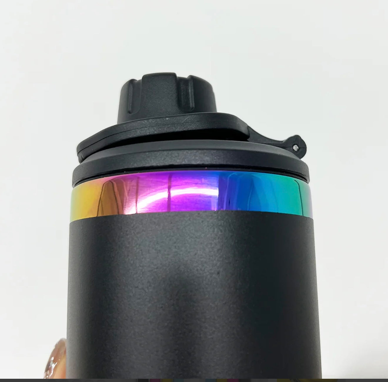 Powder Coated 20oz Sports Lid Rainbow Plated Straight Sports Water Bottles With 2 Lids For Laser Engraving _Miki