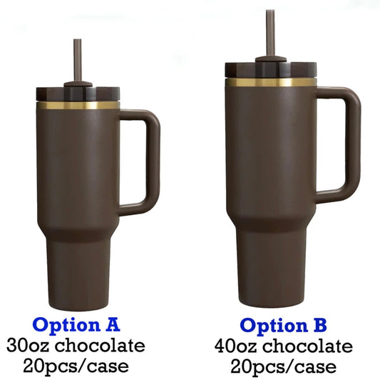 USA RTS_ brown chocolate powder coated mirror gold plated 40oz quencher tumbler for laser engraving _miki