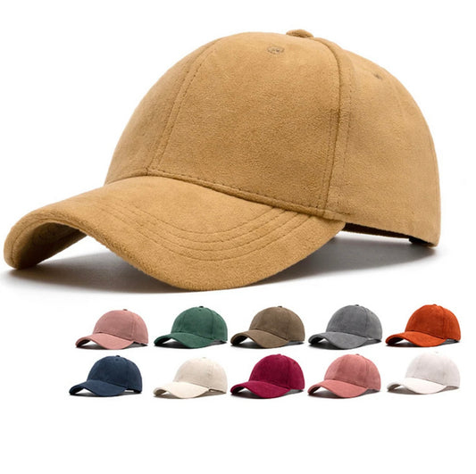 Faux Suede Baseball Cap Classic Suede Leather Adjustable Plain Trucker Hat for Laser Engraving_ miki