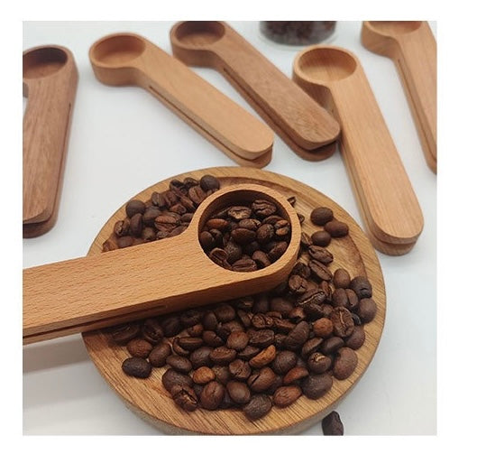 Blank 2 in 1 Wooden Coffee Spoon And Bag Clip for Laser Engraving_miki