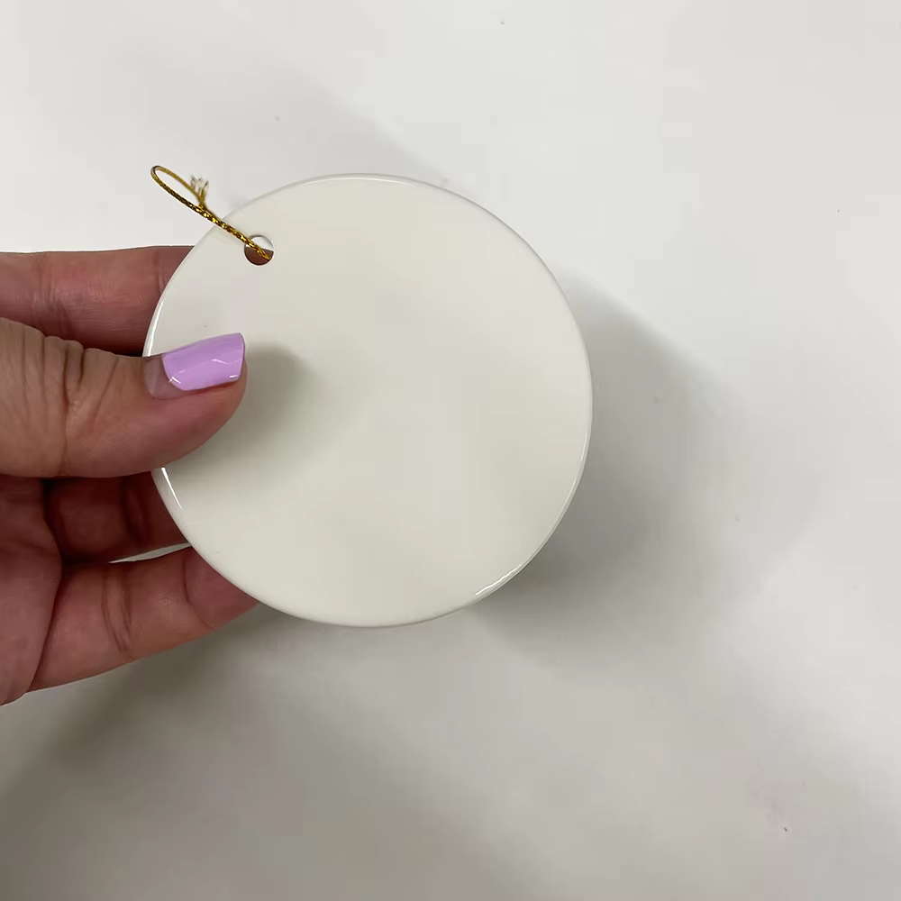 USA RTS_ Sublimation Ceramic/Aluminium/MDF Ornaments Mixed Shape for DIY Crafts Christmas Decorations with String_ Miki