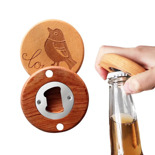 Blank Magnetic Walnut Wood Beer Bottle Opener For Laser Engraving_miki