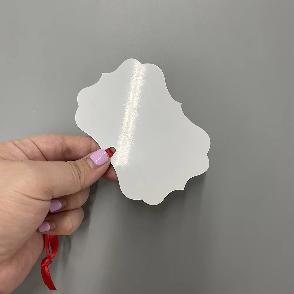 USA RTS_ Sublimation Aluminium Ornaments Mixed Shape for DIY Crafts Christmas Decorations with String_ Miki