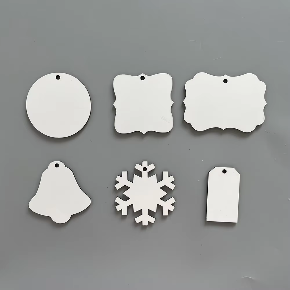 USA RTS_ Sublimation MDF Ornaments Mixed Shape for DIY Crafts Christmas Decorations with String_ Miki