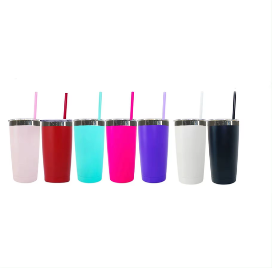 USA Presale_ black plated powder coated yeti style 20oz stainless steel mug with lid and straw for laser engraving_ miki