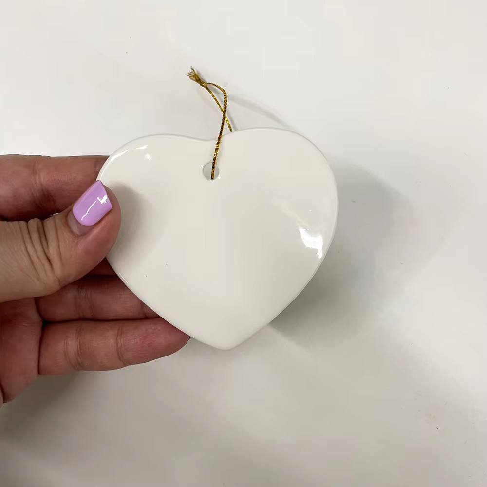 USA RTS_ Sublimation Ceramic/Aluminium/MDF Ornaments Mixed Shape for DIY Crafts Christmas Decorations with String_ Miki